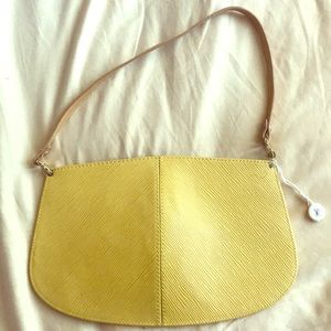 VINTAGE Louis Vuitton Pochette Yellow Leather Bag